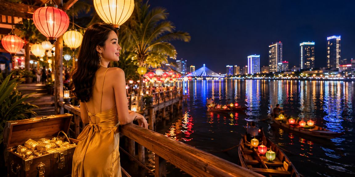 Người dùng Đà Nẵng xem xổ số và phân tích kèo trong không khí chợ đêm sôi động