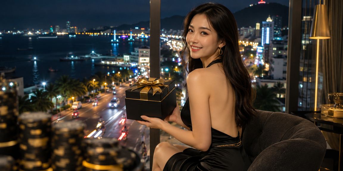 Đèn neon casino và cá cược trực tuyến về đêm tại Vũng Tàu